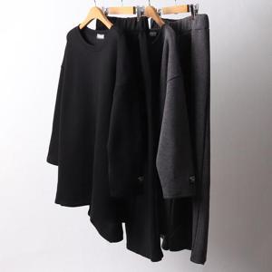 빅사이즈도톰세트 H029L412 심플기모라벨상하세트 RA