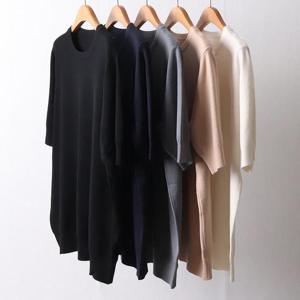 빅사이즈기본티 I280L412 니트라운드넥반팔티 AP