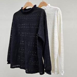 빅사이즈레이스티 T416L412 엘리기모레이스블라우스 BN