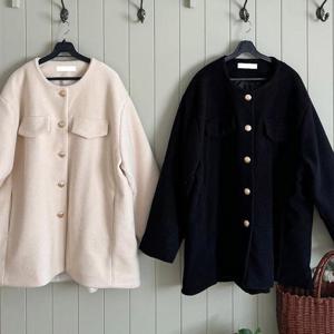 빅사이즈하프코트 T482L412 미르노카라골드단추코트 LT