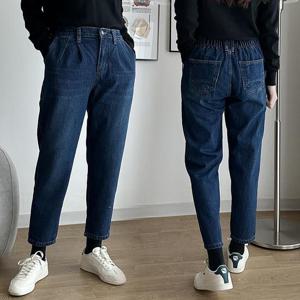 빅사이즈청바지 Q183L412 디얼기모면데님배기팬츠 LO