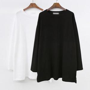 빅사이즈기본티 A591L412 무지긴팔오버핏데일리티 NO