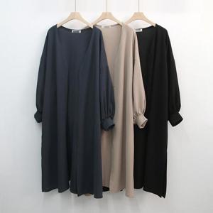 빅사이즈오픈가디건 Q565L412 리버플퍼프오픈롱가디건 NO