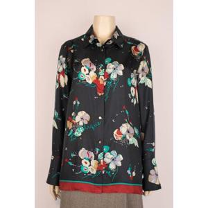 [비꼴리끄] 실크 커트지 플로럴 셔츠 블라우스