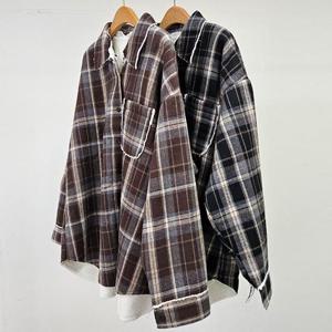 빅사이즈루즈남방 T531L412 위드뽀글포켓체크남방 LY