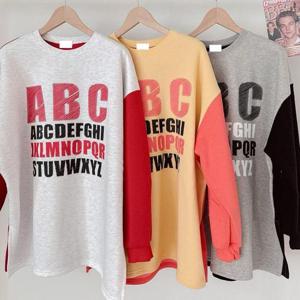 빅사이즈프린팅티 T557L412 테이킷박스나그랑배색티 MA