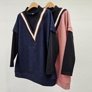 빅사이즈레이어드티 T550L412 피플브이요꼬폴라넥티 BS