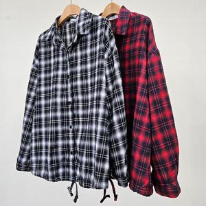 빅사이즈체크남방 T599L412 로라체크스냅긴팔셔츠 IR