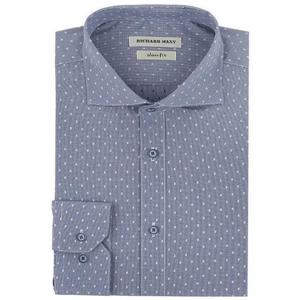 와이드카라 블루 림핏 와이셔츠 - SMA1262