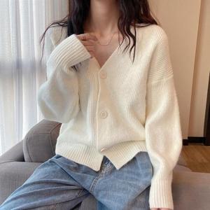 OHSCTYM6070 6컬러 브이넥 파스텔 골지 카디건