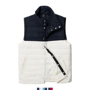 하프배색 하이넥 초경량 패딩조끼