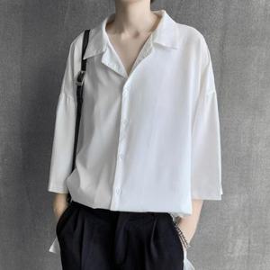 캐주얼남방 남성셔츠 오버핏셔츠 카라넥셔츠 9부 INSUM93