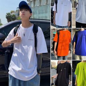 5컬러 오버핏 남성티셔츠 반팔티 무지 캐주얼 라운드티 INSUM73N