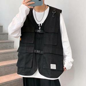 3컬러 남성 스트릿 빅 더블 포켓 베스트 조끼 IS-BT06