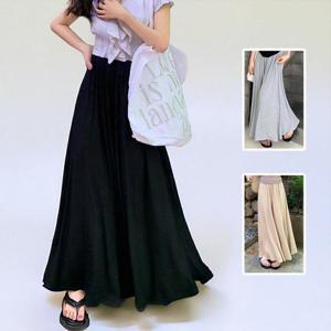 [써니 패션] 여성 밴딩 롱 치마 바지 와이드 팬츠