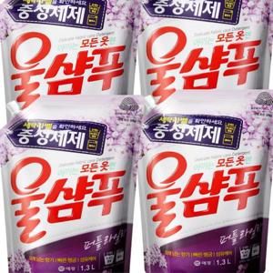 애경 울샴푸 퍼플 라일락 1.3L x 4개 SD
