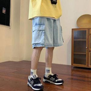 남성 2컬러 캐주얼 워싱 카고 포켓 하프팬츠 IS-DNP22