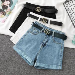 CWBP0608 여성 롤업 하이웨스트 숏팬츠 기본 데님 반바지