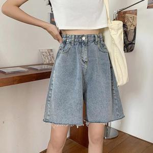 여성 데님 워싱 여름 와이드 하프 팬츠 BM-013