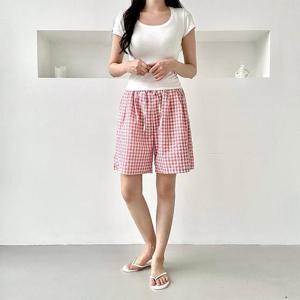 모이드 타탄 체크 4부 반바지 SD-250628