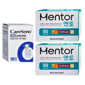 에스디 스탠다드 멘토 혈당측정지 100매+채혈침100개