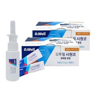 오투웰 시원코 휴대용 세정기 생리식염분말 70포 2개D
