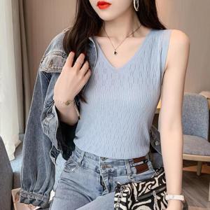 [체리캣] 썸머 웨이브 니트 슬리브리스 탑 N-03