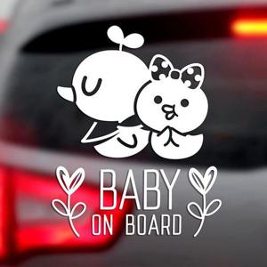 BABY ON BOARD 월계수여아 반사시트지 자동차스티커