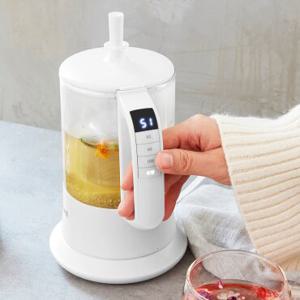 위즈웰 티메이커 미니 전기 차 티 포트 커피 주전자 라면 1인용 보온 유리 WK-5018