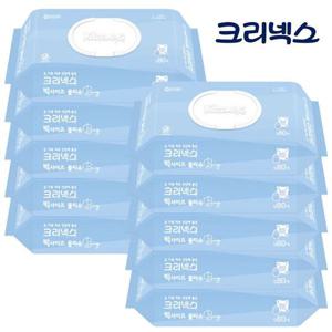 [땡큐온]크리넥스 피부에 편한 빅사이즈 물티슈 캡80매 x10개