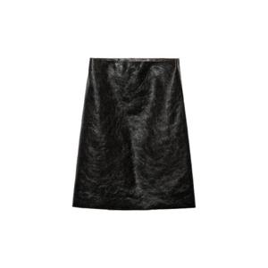 25 FW 프라다 크랙 효과 가죽 미디 스커트 51884SOOO15E2 TP446678537