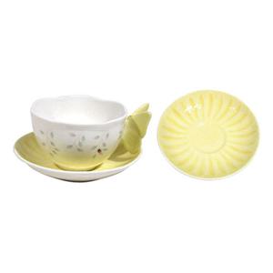 레녹스 버터플라이메도우 커피잔 나비모양 핸들 옐로우 1P