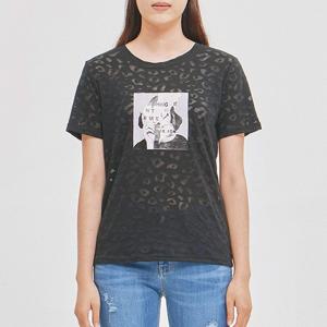 [잠뱅이] 여) 번아웃 전사프린트 반팔TS(기본핏)_AL2WTS73-BK