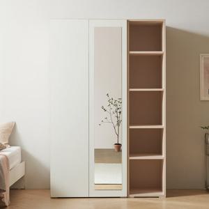 마르체 이안 1200 오픈선반 전신거울 옷장 세트 BKC716C (착불)