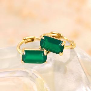 [제메이스] 14K 천연 그린 오닉스 원터치 귀찌