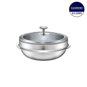 쿡에버 옹골진 인덕션 통3중 스텐 전골뚝배기 글라스 16cm