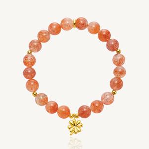 수앤진골드 썬스톤 8mm 크로버 참 팔찌 24K 순금 3g