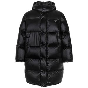 프라다 블랙 삼각 후드 롱다운 자켓 SGC077 11A9 F0002