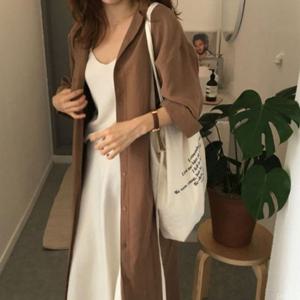 롱 셔츠 자켓 원피스 2컬러 DS-AL916