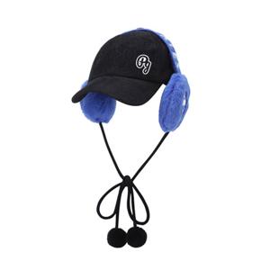 [파리게이츠] (521C4CP674)여성 폼폼이 귀도리 자카드 코듀로이 볼캡