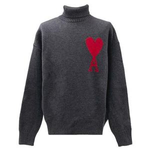 (명품) 아미 UKS402 빅 하트 로고 터틀넥 울 니