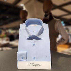 듀퐁셔츠 SE4SM21LS311SBU 컴포터블 라인 착용감이 좋은 스트레치 블루 슬림 핏 셔츠