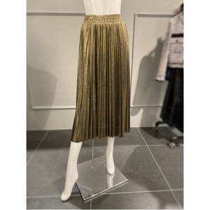 [르니앤맥코이] 기계주름 골드 롱 스커트 (ML04SK400HJY)
