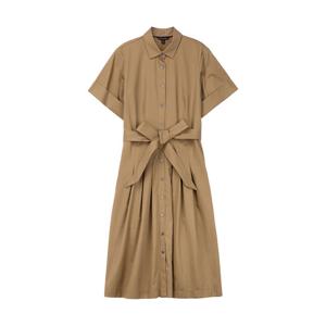 BB_[여성] 코튼 벨티드 셔츠 원피스 (베이지) (BBDZWM68293ES)