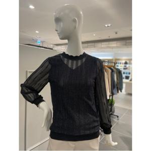 [르니앤맥코이] 소매 시스루 메탈 티셔츠 (ML04TS714FJY)