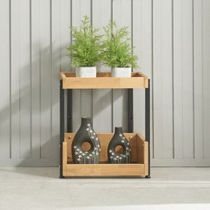 우아미가구 르턴 엘다 원목 2단 선반장 400