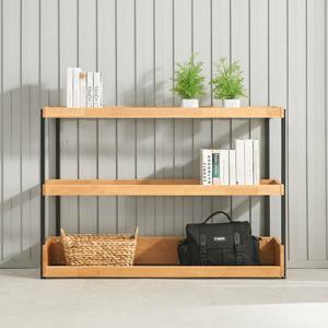 우아미가구 르턴 엘다 원목 3단 선반장 1200