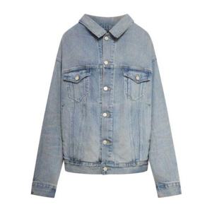 발렌시아가 오프숄더 블루 데님재킷 786638TQW55 6379