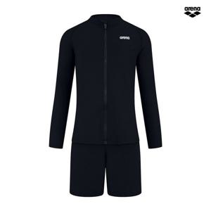 아레나인스파이어주니어레저집업래쉬가드세트A4BB1BS82BLK