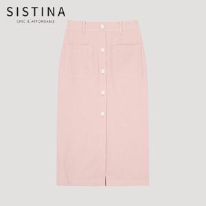 [SISTINA] 인기 스티치 버튼 장식 스커트_AWWSKO21060_PI